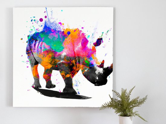 Fat unicorn kunst - 80x80 centimeter op Canvas | Foto op Canvas - wanddecoratie