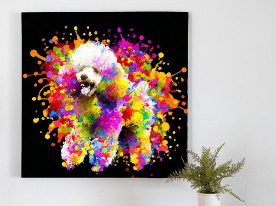 Explosive Poodle Palette kunst - centimeter op Canvas | Foto op Canvas - wanddecoratie