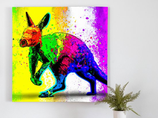 Aardvark bursting with colors | Aardvark bursting with colors | Kunst - 60x60 centimeter op Canvas | Foto op Canvas - wanddecoratie schilderij