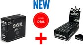 COMBIDEAL VLOE+TIPS OCB PREMIUM KS SLIM BOX/50 + JUMBO BLACK PERFORATED FILTER TIPS BOX/100 NEW
