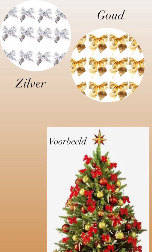 Foto: Akyol kerststrik goud en zilver stof kerst strikken kerstboomhangers kerstdecoratie kerststrikjes goud gouden kerstrikjes voor de kerstboom kerststrikjes voor de kerstboom kerstboom decoratie kerstsfeer christmas 12 stuks