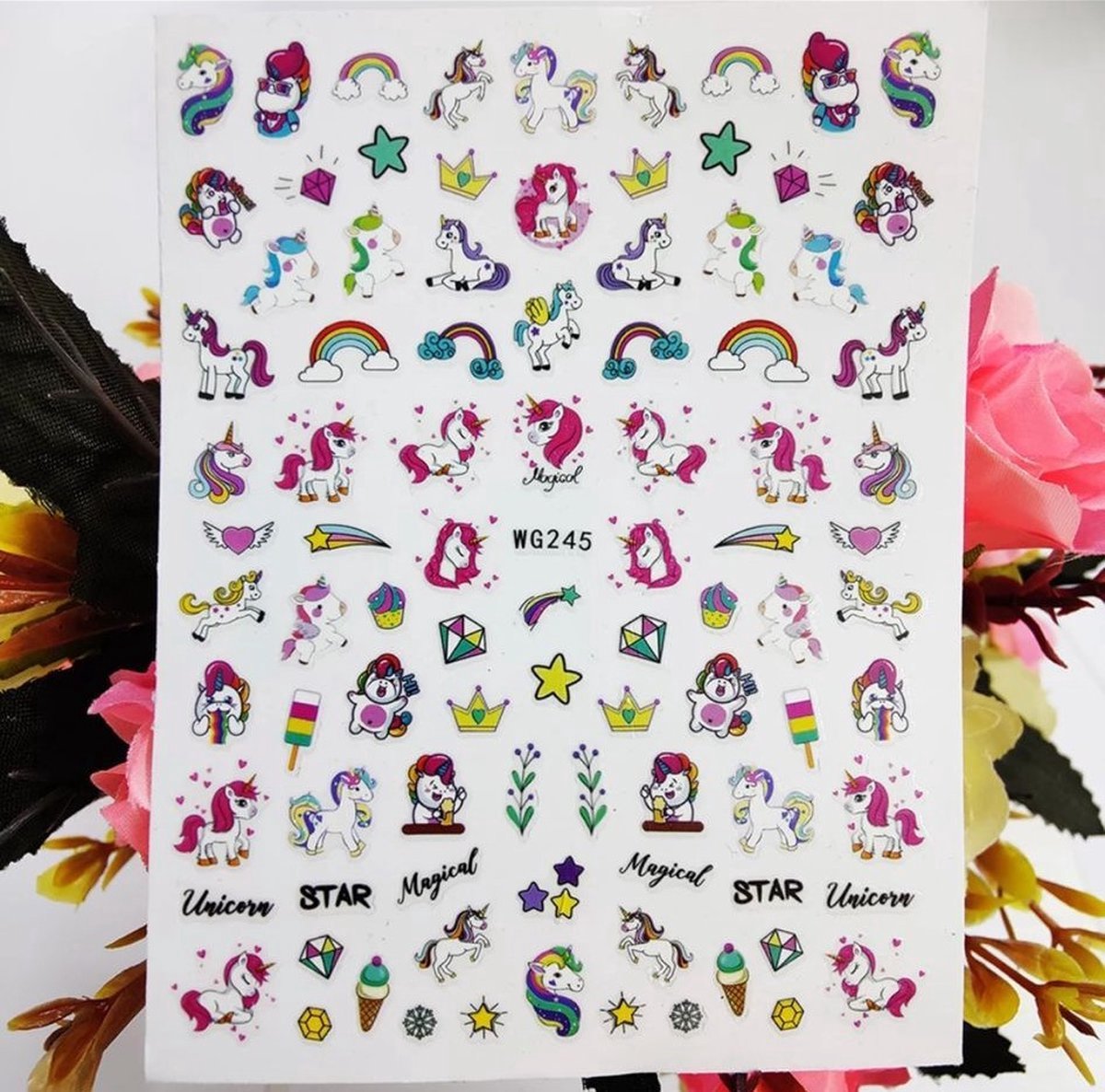 Goedkoopste Akyol - Nagel stickers - unicorn - nagels - nagel sticker - unicornn 3d stickers - unicorn nagel stickers - nagel sticker unicorn - decoratie - stickers voor nagels - stickers - unicorn nagelsticker – fantasie – regenboog – ster – stickervel