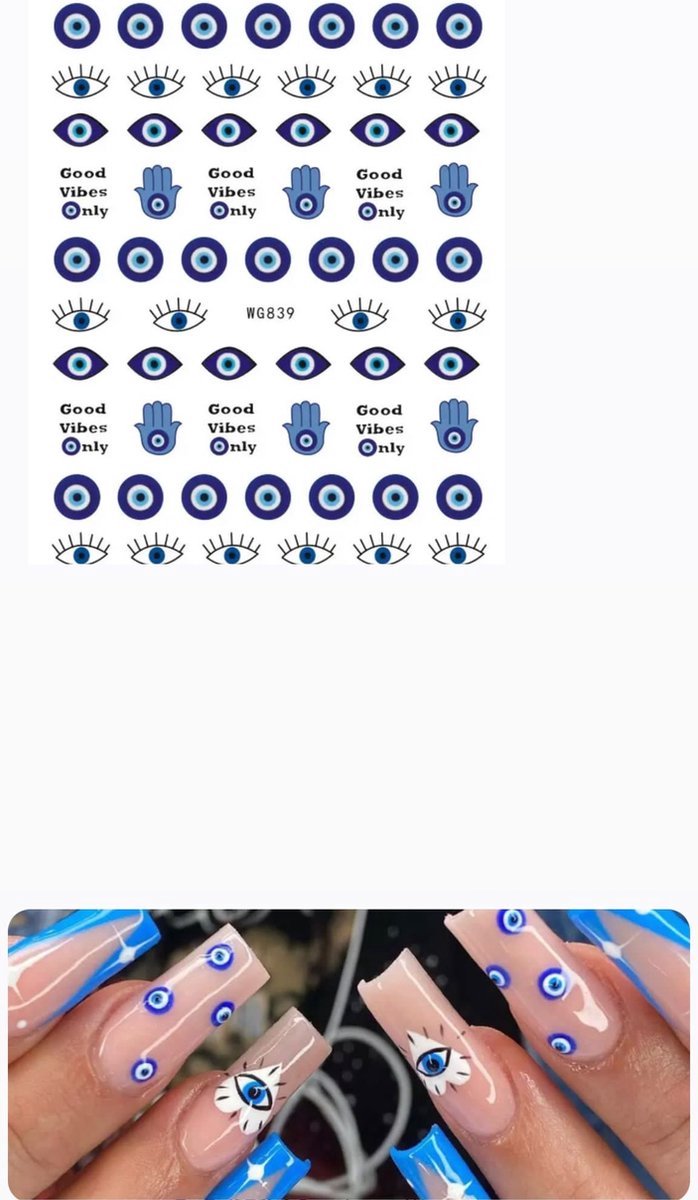 Goedkoopste Akyol - nagel stickers - eye stickers - evileye nagel sticker - nagel sticker - verschillende ogen - turkse oog - blauwe oog - stickers voor nagel - boze oog sticker - evil eye sticker