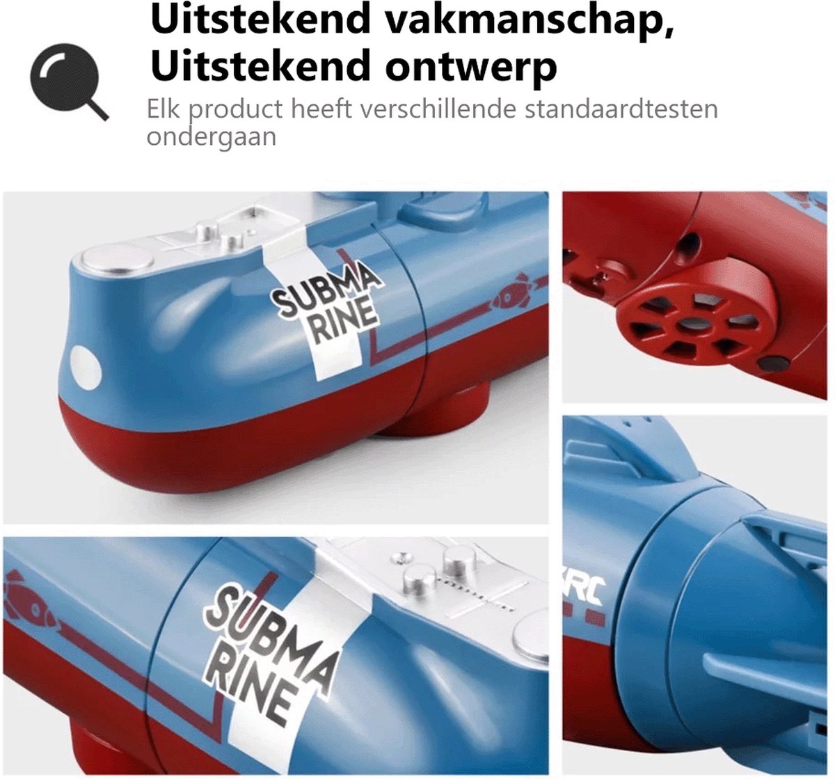 Onderwaterspeelgoed, mini-onderzeeër met afstandsbediening, 6 simulatiekanalen, voor kinderen vanaf 8 jaar (zwart
