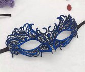 Akyol - kant masker - blauw masker - veneticaan masker - bal masker - gala masker - carnaval - masker -venetie masker -masker voor halloween - halloween - feest - bal
