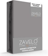 Zavelo® Jersey Hoeslaken Antraciet - Extra Breed (190x220 cm) - Hoogwaardige Kwaliteit - Rondom Elastisch - Perfecte Pasvorm