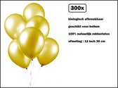 300x Luxe Ballon pearl geel 30cm - biologisch afbreekbaar - Festival feest party verjaardag landen helium lucht thema