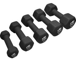 AJ-Sports Dumbells Set 1 t/m 5 kg dumbell - Gewichten - Dumbells set - Gewichten set - Halterset - Fitness gewichten - Krachttraining - Fitness