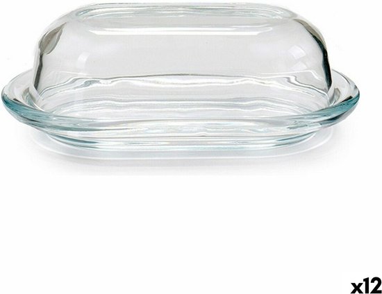 Glazen botervloot - Hygiënisch en stijlvol - 1 stuk - 14,3 x 11,8 x 7
