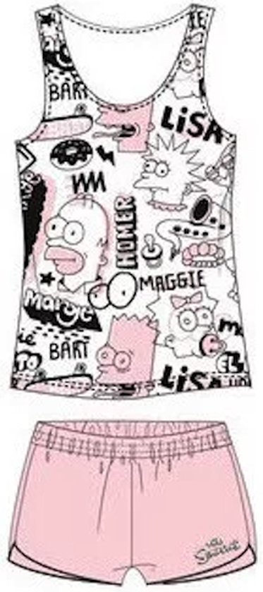 The Simpsons dames shortama / pyjama, volwassenen,