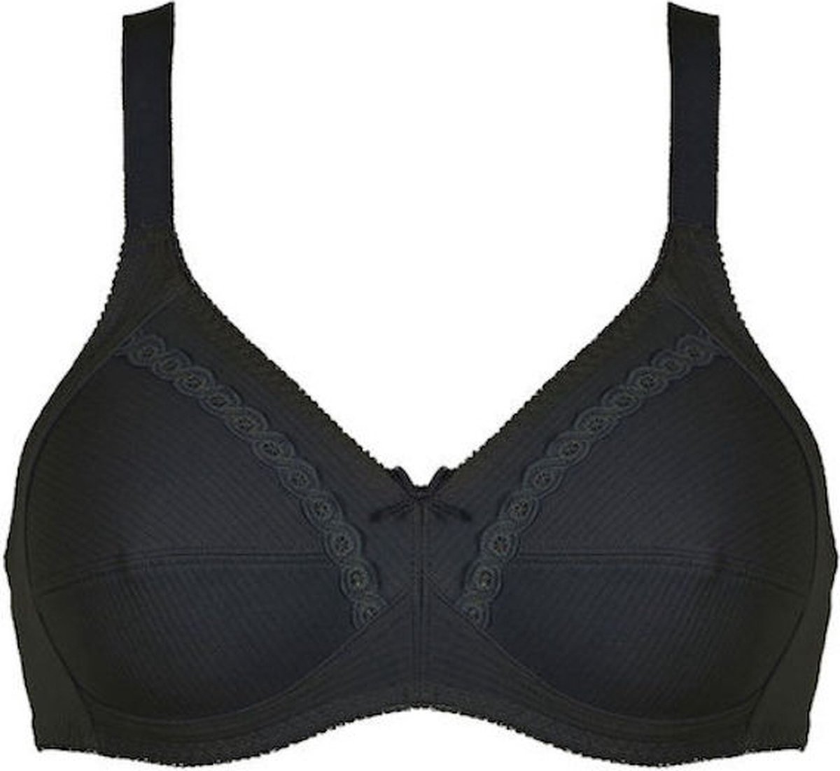 Naturana zwarte katoenen soft BH zonder beugels maat 90A