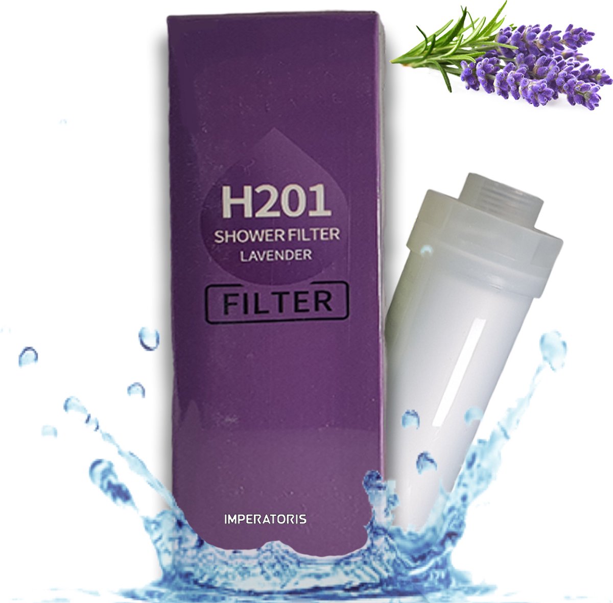 Imperatoris | Douchefilter- Waterfilter Voor Douchekop met Geur - Shower Filter - Kraanfilter - Spa Gevoel - Lavendel