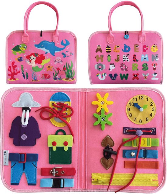 Poort mannetje vernieuwen Busy Board - BIEK20® - Roze Activiteitenbord - Montessori Speelgoed -  Motoriek... | bol.com