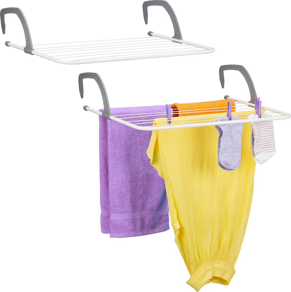 Goedkoopste 2x droogrek hangend - wasrek balkon - wasrekje verwarming - wasdroogrek camping
