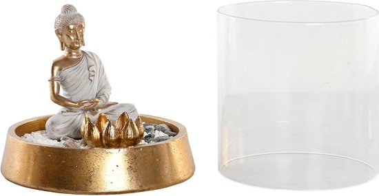 Decoratieve figuren DKD Home Decor Zilverkleurig Gouden Orientaals 16 x 16 x 18 cm (2 Stuks)