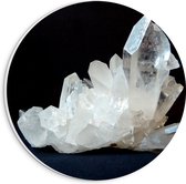 PVC Schuimplaat Muurcirkel - Witte IJskristal - 20x20 cm Foto op Muurcirkel (met ophangsysteem)