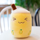 Boba Bubble Tea Ananas Pluche Knuffel 25 cm {Popping bobba Kawaii Kussen Milk Tea Plush Toy | Cute TikTok Melk Bubbel Thee | Knuffel Speel Cadeau Kinderen & Volwassenen}