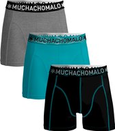 Muchachomalo Jongens Boxershorts 3-Pack (Maat 134/140) Blauw/Zwart/Grijs - Ondergoed