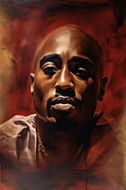 2Pac Poster - Muziek Poster - Tupak Poster - Rapper Poster - West Coast Poster - Tupac Shakur - Portret - 61x91cm - Geschikt om in te lijsten