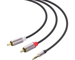 Stereo Audio Jack RCA Kabel 3.5mm Jack naar 2 RCA Kabel, RCA Jack Audio Kabel Compatibel met Versterker HiFi Systeem Soundbar Thuisbioscoop TV Autoradio Smartphone