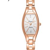 Hidzo Horloge LVPAI Quartz Ø 28/20 - Rose/Wit - Staal - Inclusief Horlogedoosje