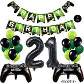 Snoes Mega Game Gamers Helium Verjaardags Ballonnen Feestdecoratie Black Cijfer Ballon nr 21