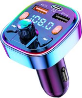 Auto USB - Bluetooth FM transmitter - Handsfree bellen - Snellader - Autolader - LED - DESIGN 2023