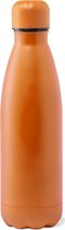 RVS waterfles/drinkfles oranje kleur met schroefdop 790 ml - Sportfles - Bidon