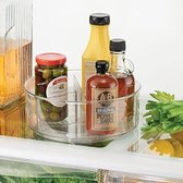 Plateau tournant - carrousel/porte-épices - rangement idéal dans la cuisine pour l'huile de cuisson, les ingrédients, les herbes, les épices, les bouteilles et les bocaux - transparent