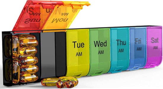 BOTC Pillendoos 7 Dagen - 2 stuks - Medicijnen doosje Pillen Planner Medicijndoos