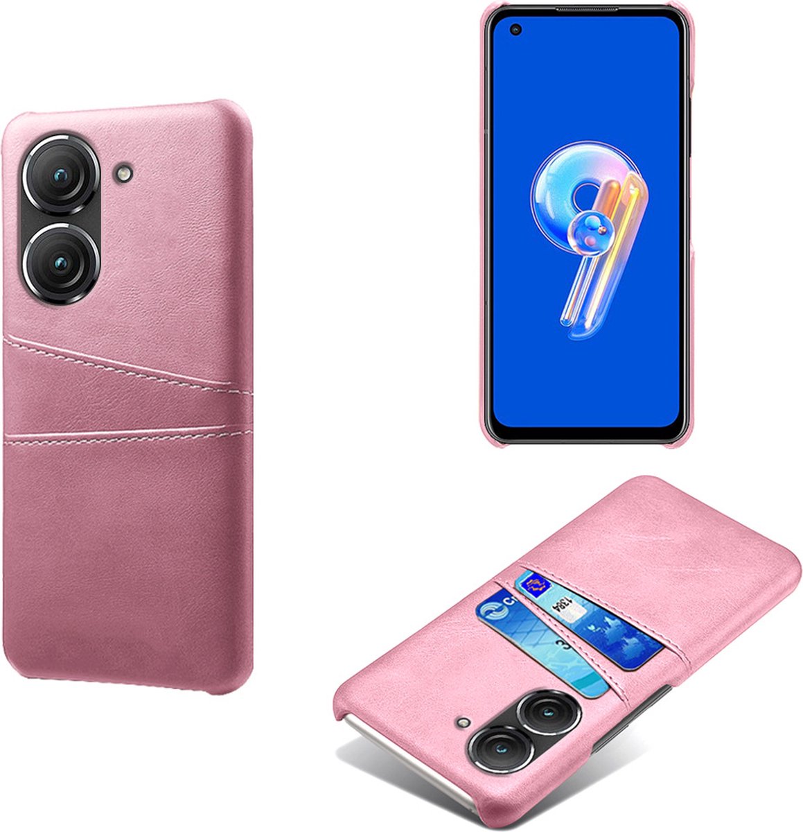 Back Cover met Opbergvakjes voor Asus Zenfone 9 / Zenfone 10 _ Roze Goud