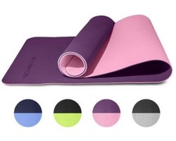 Rankos Sport Fitnessmat – 183 cm x 61 cm x 0.6 cm – Paars – Yoga Mat - Sport mat - Inclusief draagriem – Hoogwaardige kwaliteit trainingsmat - Anti Slip mat - 100% Huidvriendelijk & Duurzaam