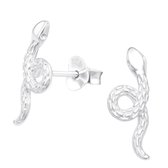Joy|S - Zilveren slang oorbellen - 5 x 14 mm - oorknoppen zilver massief