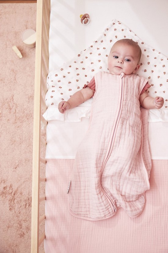 Meyco Baby Uni baby zomerslaapzak - pre-washed hydrofiel - soft pink - 70cm - 0.5 TOG van Merkloos — afbeelding 4