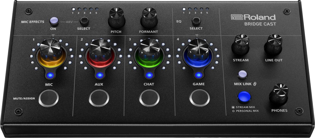 Roland Bridge Cast – Professionele Dual‑Mixer Gaming & Streaming Audio Interface