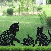 Piquets de jardin en métal Trois cadeaux de sculpture de jardin de chat pour les amoureux des chats