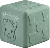 Sophie de giraf Textuur Blok - Speelblok - Babyspeelgoed - 5-Senses Collectie - 100% natuurlijk rubber - Vanaf 3 maanden - OK-Biobased - 7.5x7.5x7.5 cm - In witte geschenkdoos - Groen