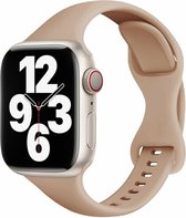 By Qubix Sportbandje Slim Fit - Cappuccino - Geschikt voor Apple Watch 42mm - 44mm - 45mm - Ultra - 49mm - Compatible Apple watch bandje - smartwatch
