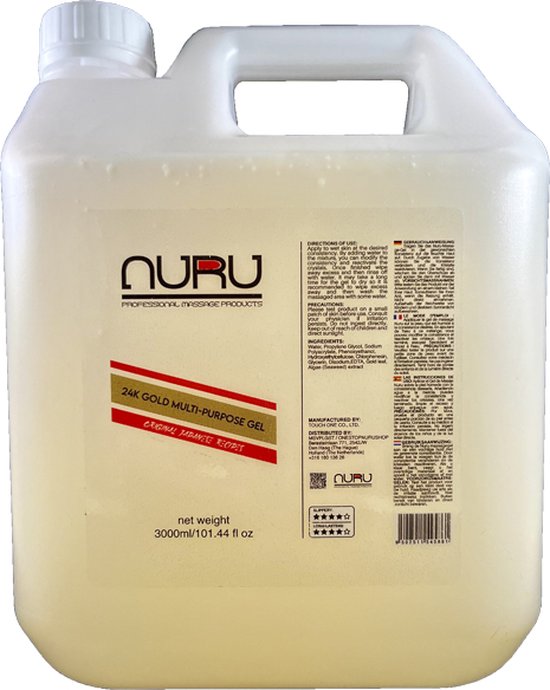 Nuru Platinum 24k Goud Multi Purpose Massage Gel 3000ml Waterbasis Gel 7069