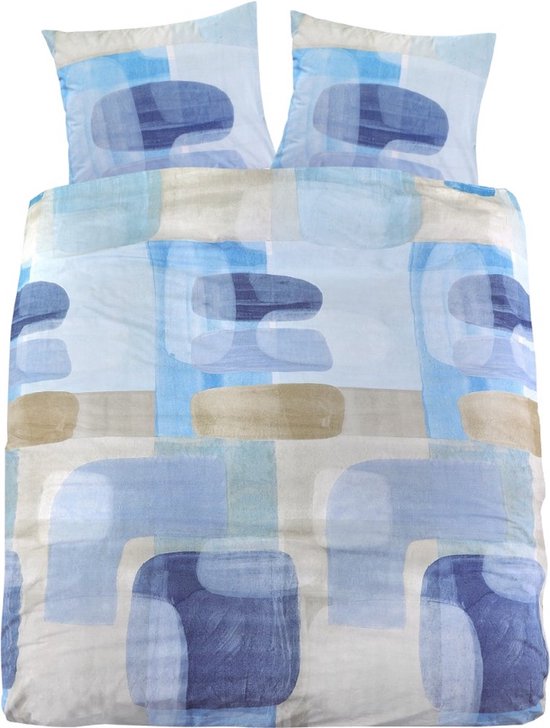 Dubbele beddengoedset blauwe rivier 110 gsm microvezel beddengoed met 2 kussenslopen 19 X 29 , dekbedovertrek geschikt voor kinderen en volwassenen