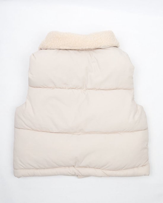 Bodywarmer Creme teddystof gewatteerd Maat 12 jaar sportief