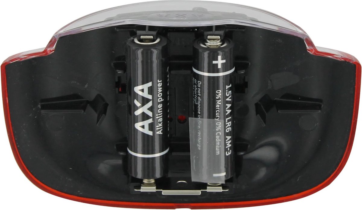 AXA Omega - Fiets Achterlicht - LED Fietsverlichting op Batterij – Auto on/off systeem - 50-80 mm - Rood - Axa