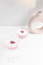 MiMa Amsterdam - cocktail glas - coupe glas, met relief - set van 2