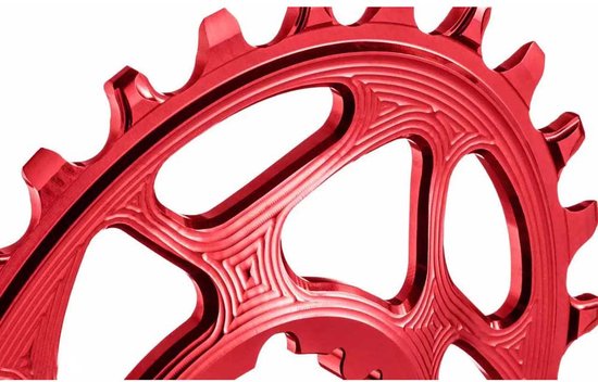 Corona Ovale AbsoluteBLACK 34T Per SRAM Direct Mount | Colore Rosso | Boost 3mm