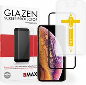 BMAX Screenprotector geschikt voor iPhone XS Max met applicator - Full Cover gehard glas - Tempered glas - Apple screenprotectors - Telefoonglaasje - Beschermglas - Glasplaatje - Screensaver - Screen protector - Case friendly - Zwart