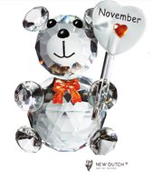 Kristallen beer met geboortesteen Topaz maand November, kraamkado, Crystal Bear , verjaardags kado