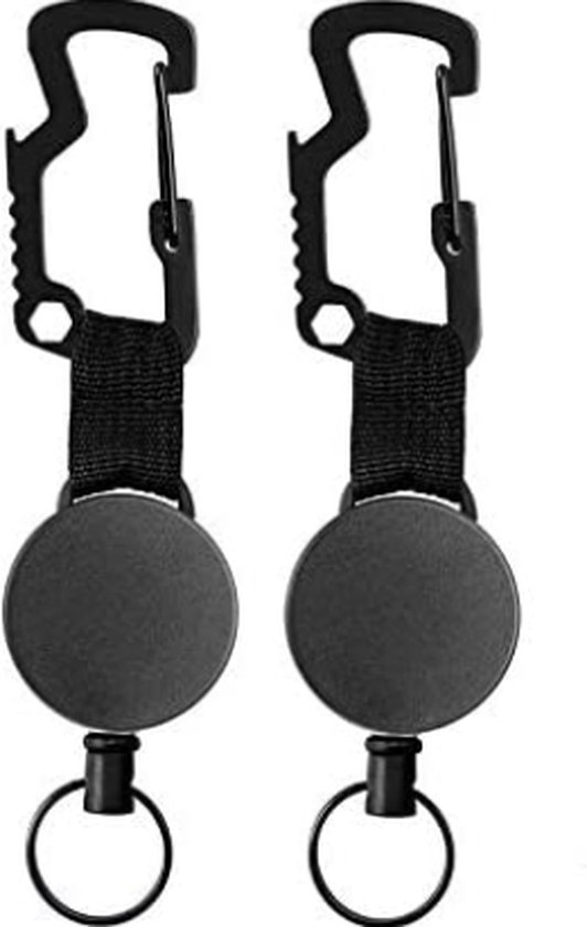 KeyUnity KM11 Titanium sleutelhouder riemclip, dubbelzijdige karabijnhaak sleutelhanger voor heren (gezandstraald
