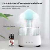 Regenwolk luchtbevochtiger/Humidifier - Regengeluid - 7 kleuren nacht lichten - usb-c - aroma diffuser - wolk - Ultrasoon - Mist - RGB - Nachtmodus - afstandsbediening -
