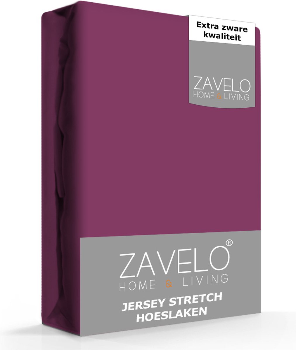Zavelo® Jersey Hoeslaken Paars - Extra Breed (190x220 cm) - Hoogwaardige Kwaliteit - Rondom Elastisch - Perfecte Pasvorm
