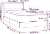 vidaXL - Boxspring - met - matras - stof - zwart - 90x190 - cm